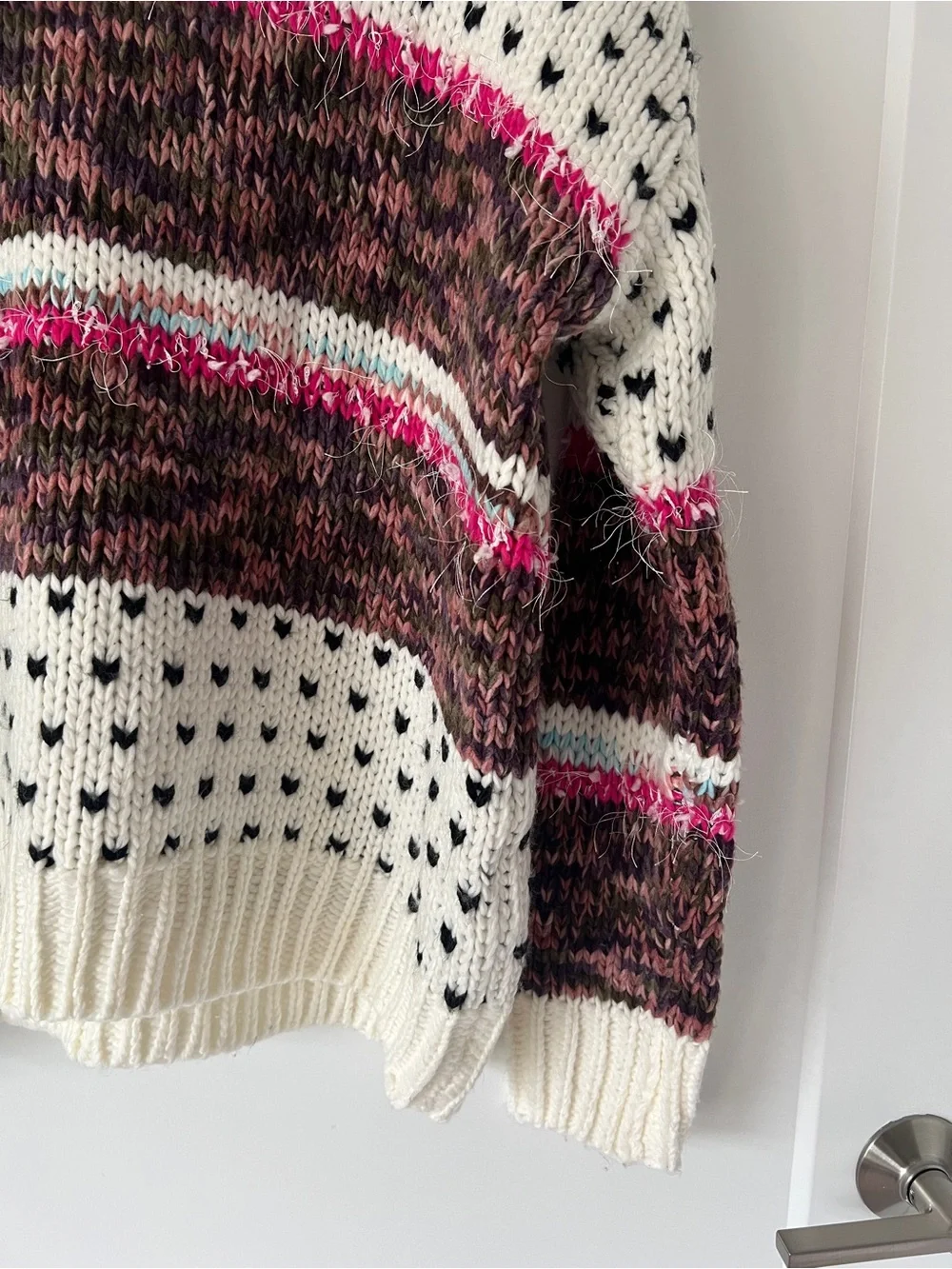 RAGA Cream Multicolor Fair Isle Turtleneck Sweater
